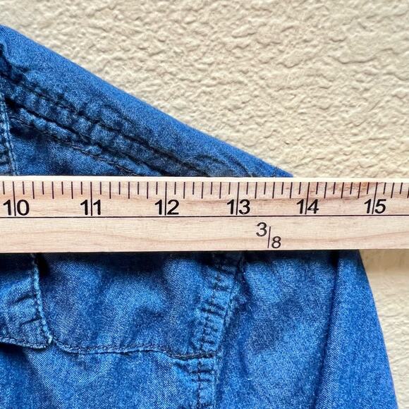 Marianne Womens Long Sleeve Blue Jean Shirt Size S - Picture 7 of 9